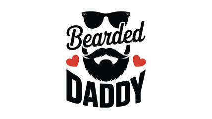 Bearded daddy with sunglasses and hearts: a cool and loving father's day design Vector