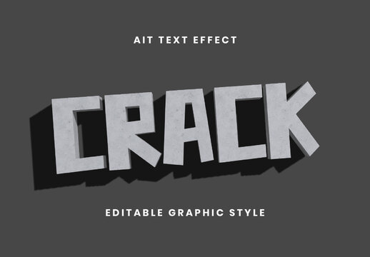 Gray And Black Embossed Concrete Text Effect Crack Stone Embossed Font