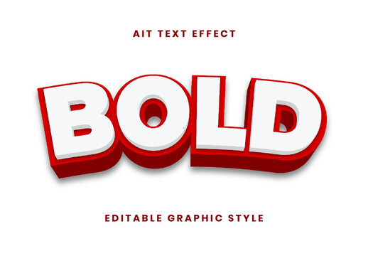 White And Red 3D Stand Text Effect Cartoon Bold Font