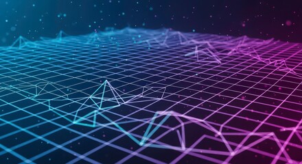 Vibrant network connections in futuristic digital landscape