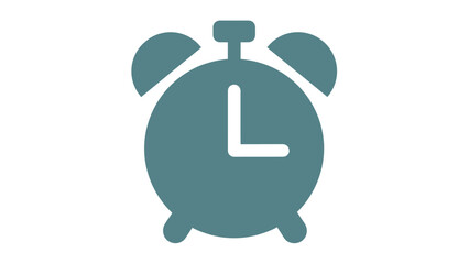 Alarm Clock Icon - Flat Time Symbol Minimalist Wake Up Reminder Deadline Management.