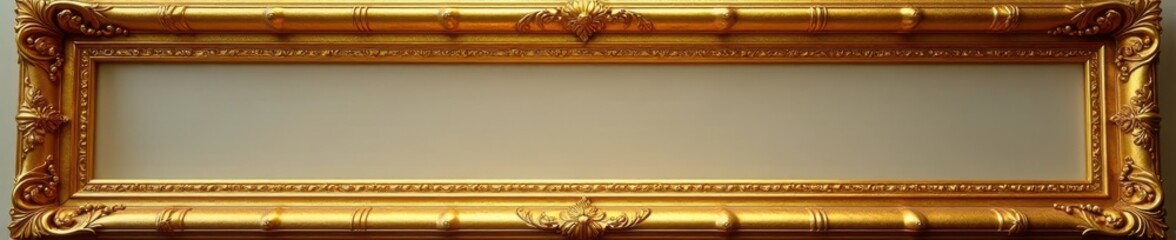 Heavy gold frame, rich carvings, clean background , wedding, image, art nouveau