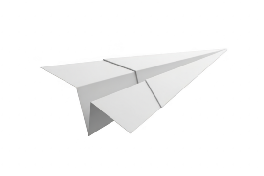 White paper airplane isolated on transparent background isolated on transparent background - Powered by Adobe