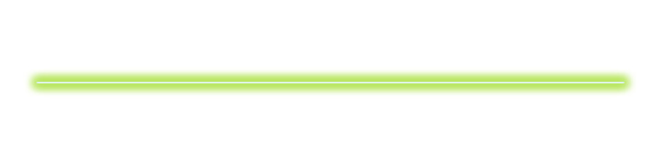 Straight lime green neon line on transparent background. © A - Z