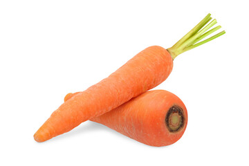 Fresh Orange Carrots with Stem for Nutrition and Farm Produce Concept on Transparent Background Png
