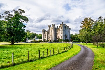Duns Castle Estate from a drone, Duns, Berwickshire, Scotland, UK