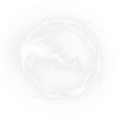 Electric bolt with sparkling circle and realistic lightning flash. Powerful thunderstorm strike with glowing electricity, abstract energy, and bright storm effects.