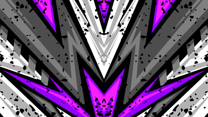 Purple and gray abstract zigzag background with futuristic digital style. © mesym