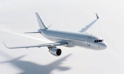 Civilian jet aircraft on a white background.