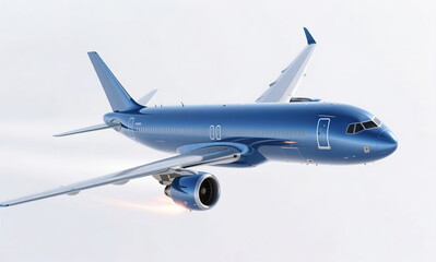 Civilian jet aircraft on a white background.