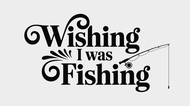 Wishing i was fishing, a common sentiment for avid anglers and outdoor enthusiasts Vector