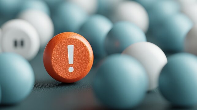 An orange marker among teal spheres for anomaly detection singles out a solitary outlier in a uniform pattern, illustrating anomaly identification and isolation