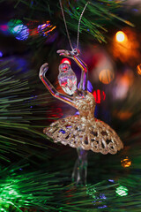 christmas decoration with lights and ornaments