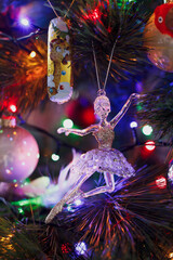 christmas decoration with lights and ornaments