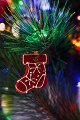 christmas decoration with lights and ornaments