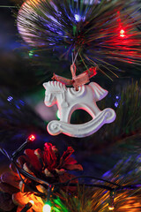 christmas decoration with lights and ornaments