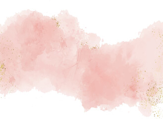 Obraz premium Modern abstract luxury wedding invitation templates with pastel pink watercolor, glitter gold, and valentines day background for greetings