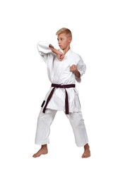 Martial artist in white kimono