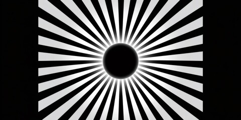 Black glowing sphere radiating abstract light beams