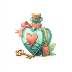 Romantic Potion Bottle with Heart