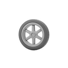 Obraz premium Stylish gray vehicle wheel and tire illustration with a modern spoke design, meticulously rendered in 3D as a versatile graphic asset with no background
