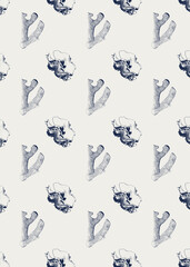 Underwater background of seashells and corals. For interior design, prints, fabric or background.