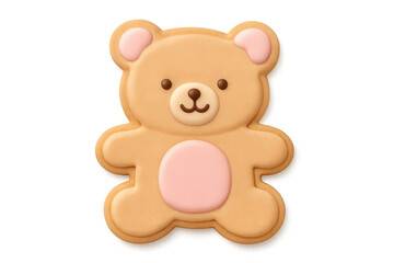 Obraz premium Cute frosted teddy bear cookie with a clear background