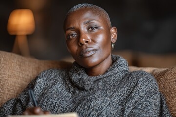 In post‑trauma therapy, a therapist listens closely to the client, representing support and recovery