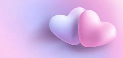 Elegant Valentine's Day Greeting with Pastel Hearts and Soft Gradient Background