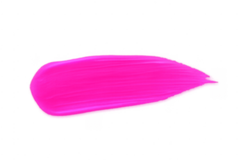 Pink acrylic paint stroke isolated on transparent background