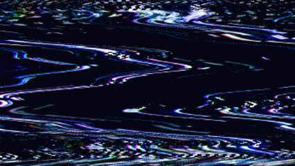 VHS Glitch Noise Background with Analog TV Distortion
