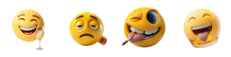 3D Funny and Expressive Emoji Faces with Laughing, Crazy and Emotional Reactions for Social Media Reactions, Memes, Stickers, Mobile App Interface, UI UX Design and Digital Communication