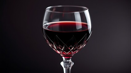 hindsight. Elegant crystal goblet filled with deep red wine in close-up view. bar promotions, beverage menus, designed for food & beverage menus and cafe branding, elevates brand perception.
