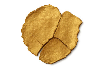 Cracked gold pieces creating abstract textured shape