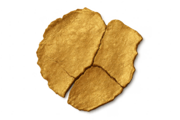 Cracked gold pieces creating abstract textured shape