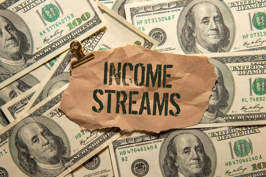income streams gray folder and green notepad. text on page.