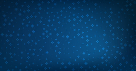 A dark blue background with a pattern of small light blue symbols and a subtle gradient effect