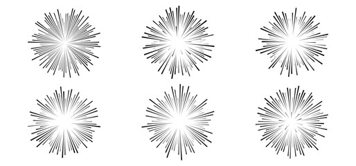 Dynamic burst effect with radial speed lines creating explosive comic book action. Perfect for manga backgrounds, superhero graphics, and cartoon impact designs.