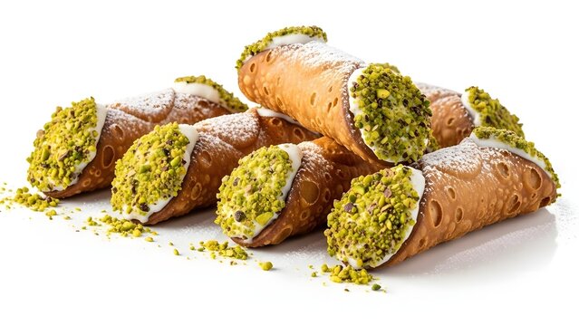 Delicious cannoli pastries arranged on display