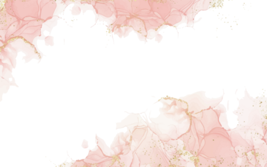 Modern abstract luxury wedding invitation and birthday card templates with pink watercolor, alcohol ink fluid art, and gold for valentines day

