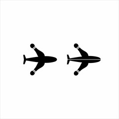 Airplane icon logo design with bowling pin elements.