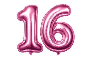 Sweet Sixteen Balloons on a transparent background for celebration