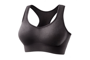 Stylish Gray Sports Bra with a Transparent Background for Active Women