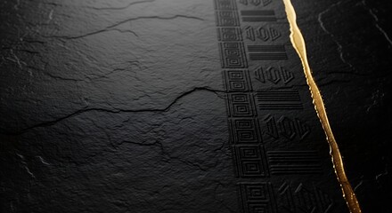 Abstract black stone and gold background 