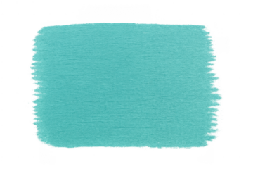 Teal paint brush stroke texture on transparent background