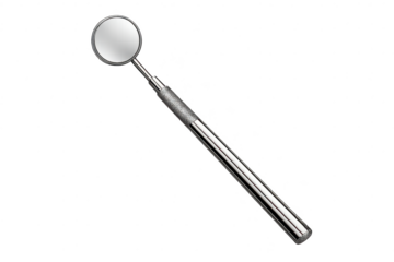 Dentist mirror instrument equipment on transparent background studio shot