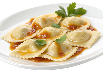 ravioli on a isolated transparent background