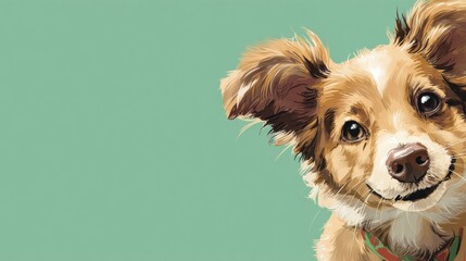 Pet Service Reminder Banner Shows Friendly Dog With Optimistic Expression for Pet Owners to Reach out for Services