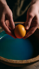 Easter Egg Painting Process &mdash; Moment Before Dipping Eggs into Dye