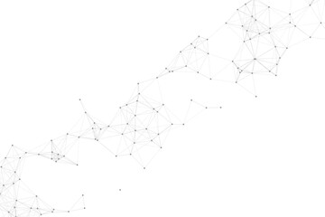 Abstract Plexus mesh geometric background. Dots connected by lines. Technology abstract background. Minimalist mesh backdrop. Abstract polygonal shape.